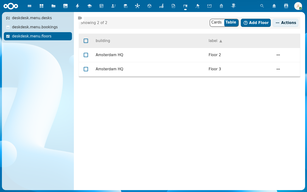 Floors list